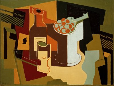 Botella y frutero de Juan Gris